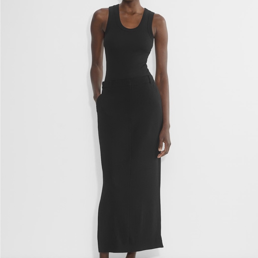Aritzia Black Maxi Slip Skirt for Cocktail